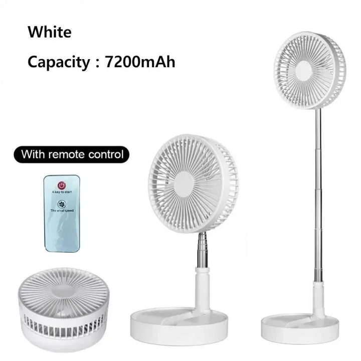 7200mAh USB ładowalny przenośny składany wentylator podłogowy cichy wentylator do użytku na zewnątrz domowy wentylator bezprzewodowy 4 prędkości wentylator przenośny na kemping | Karnz