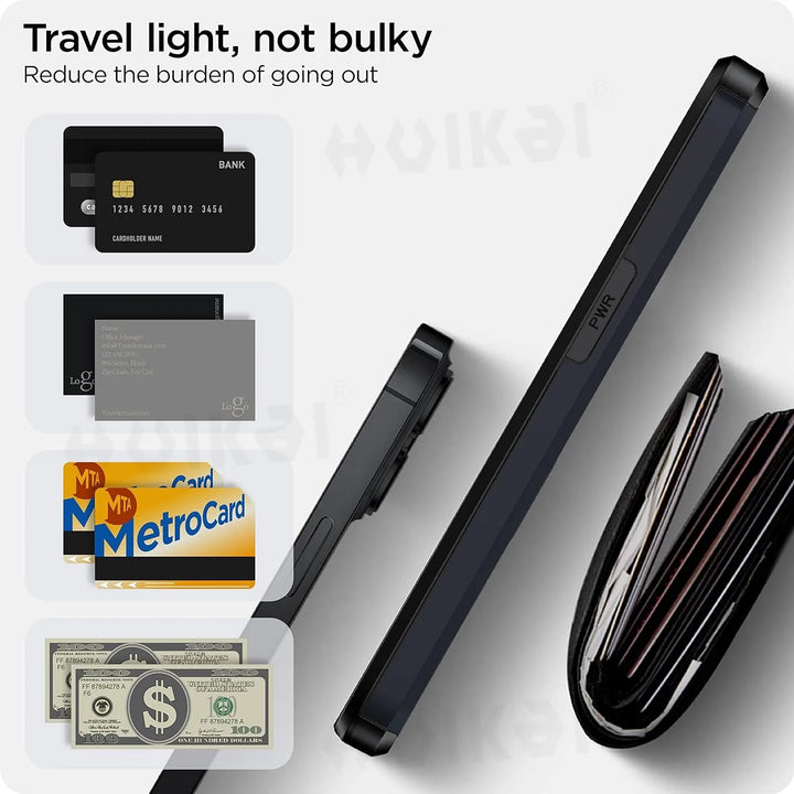 Karnz | LuxShield etui na iPhone z miejscem na karty | Smukły design | Przechowywanie kart | Ochrona i styl
