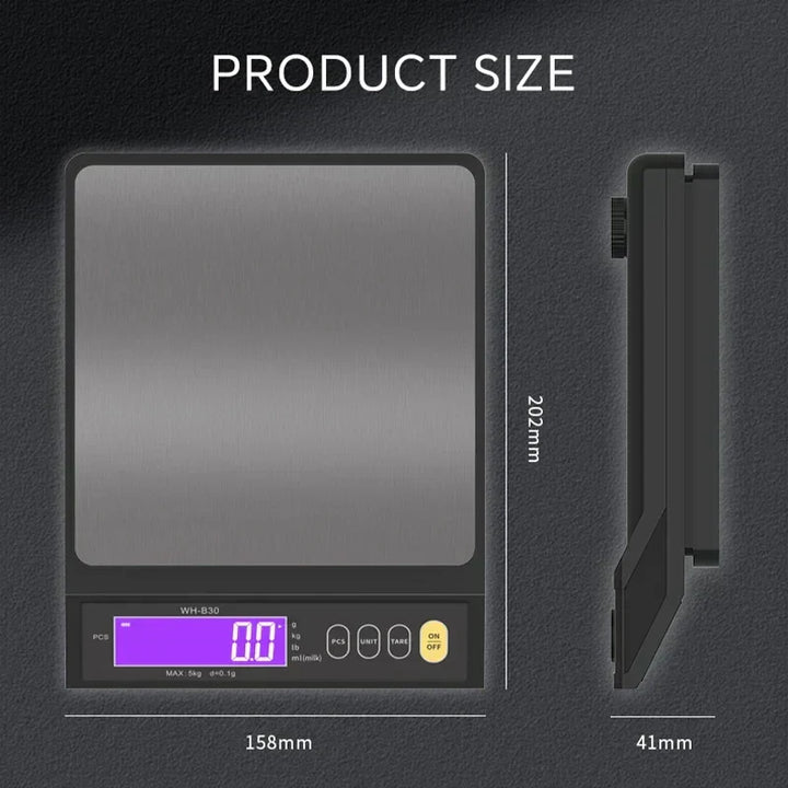 Karnz | 5 kg/0,1 g oraz 10 kg/1 g cyfrowa elektroniczna waga kuchenna, wyświetlacz LCD, w pełni wodoodporne narzędzie ze stali nierdzewnej do pieczenia
