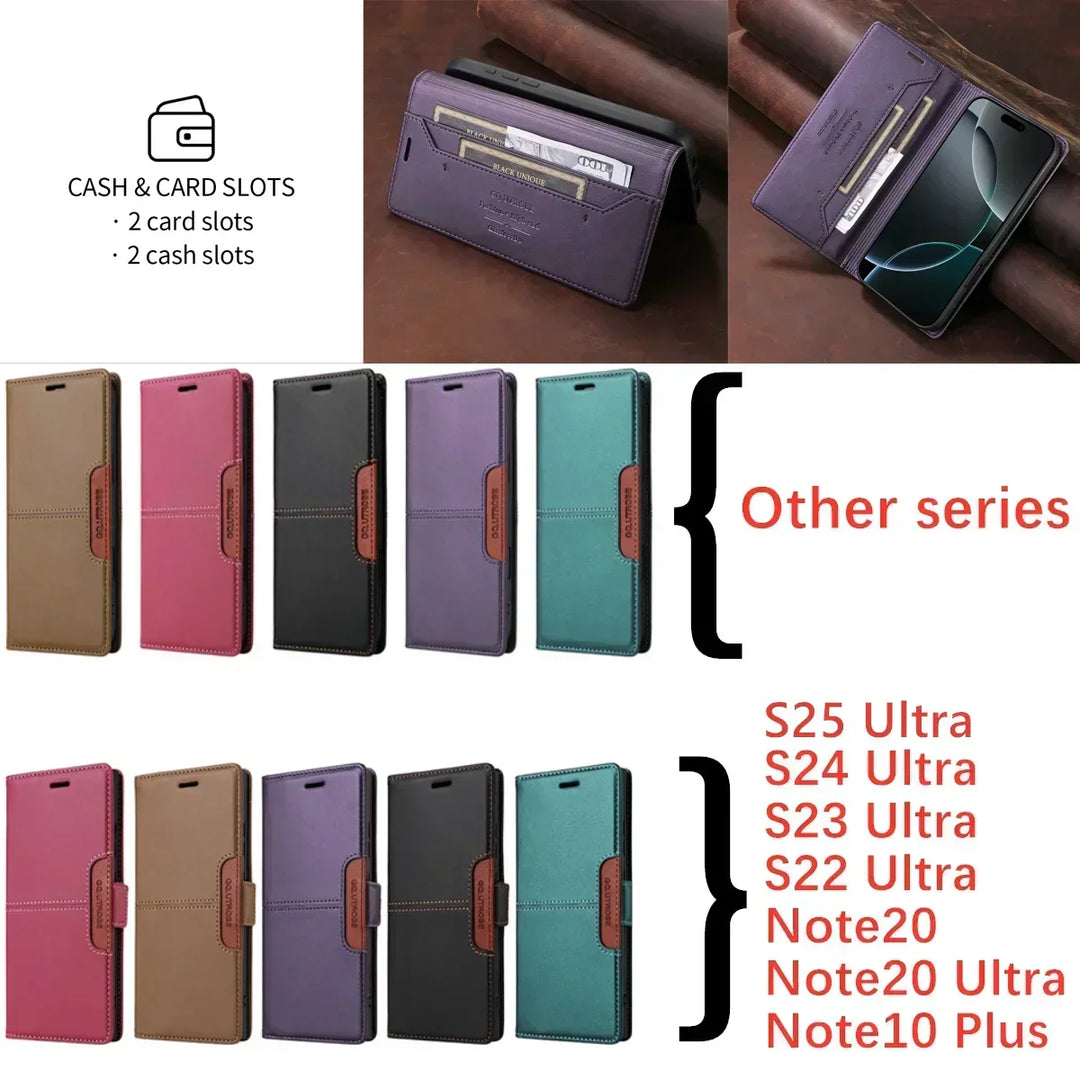 Sandsberg | RFID Flip Skórzana Etui na Samsung S25/S24/S23 z Magnesem