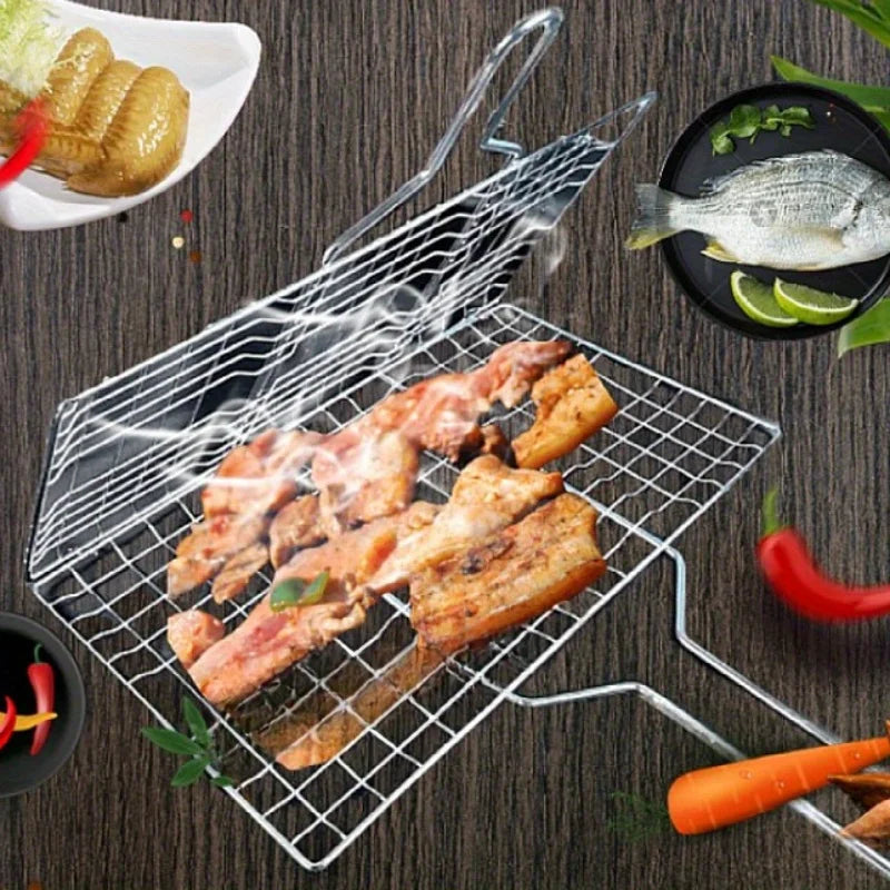Grillaro Kosz Grillowy | Składany i Nieprzywierający | Stal Nierdzewna i Odporny na Ciepło | Do Mięsa i Warzyw