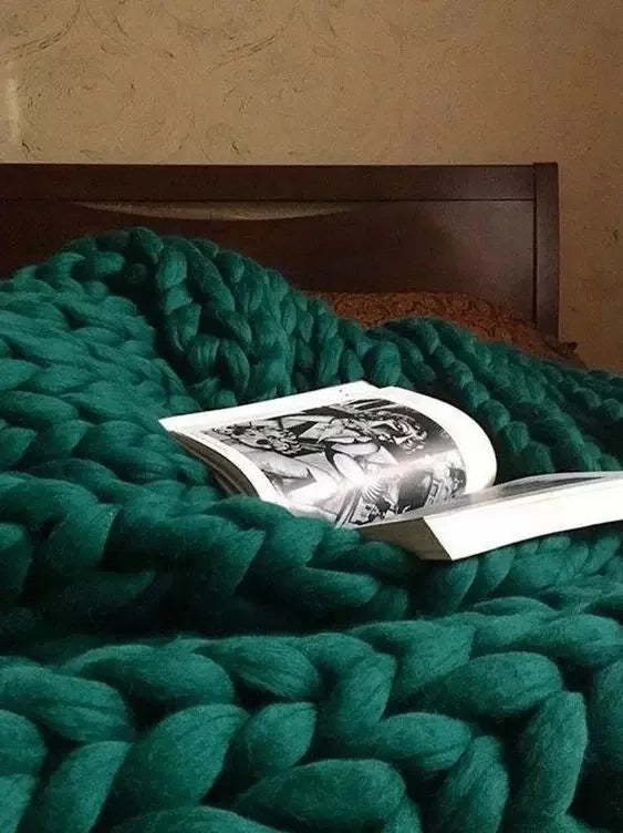 Grobstrickdecke – Przytulny koc wełniany do każdego pokoju – Miękki i ciepły – Idealny na sofę i łóżko