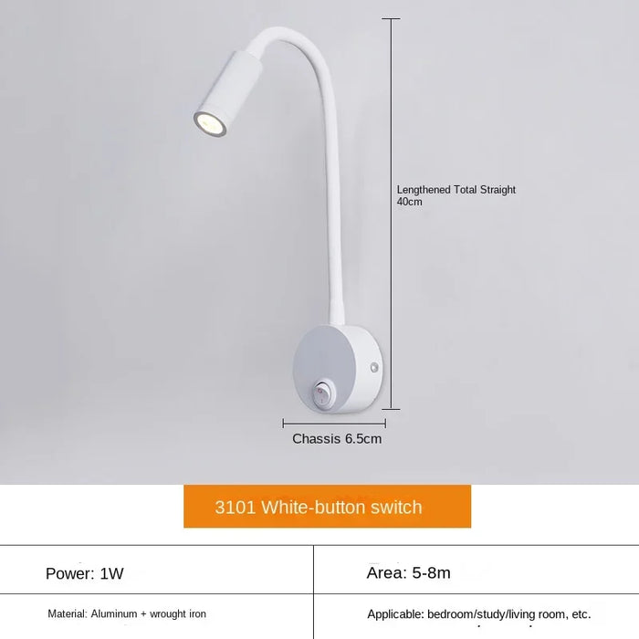 Karnz | Wszechstronna lampa LED ścienna: Nowoczesna, Elastyczna, Idealna do czytania w łóżku