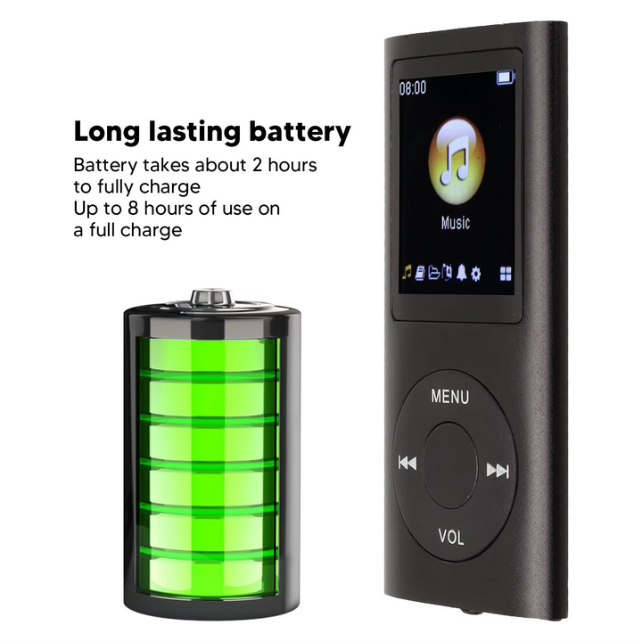 Kompaktowy odtwarzacz MP3 z wysokiej rozdzielczości wyświetlaczem LCD 1,8 cala.