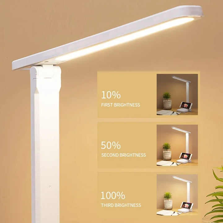 6000mAh ładowalna lampa LED biurkowa USB 3 kolory bezstopniowo ściemniana lampa dotykowa składana ochrona oczu lampka nocna do czytania