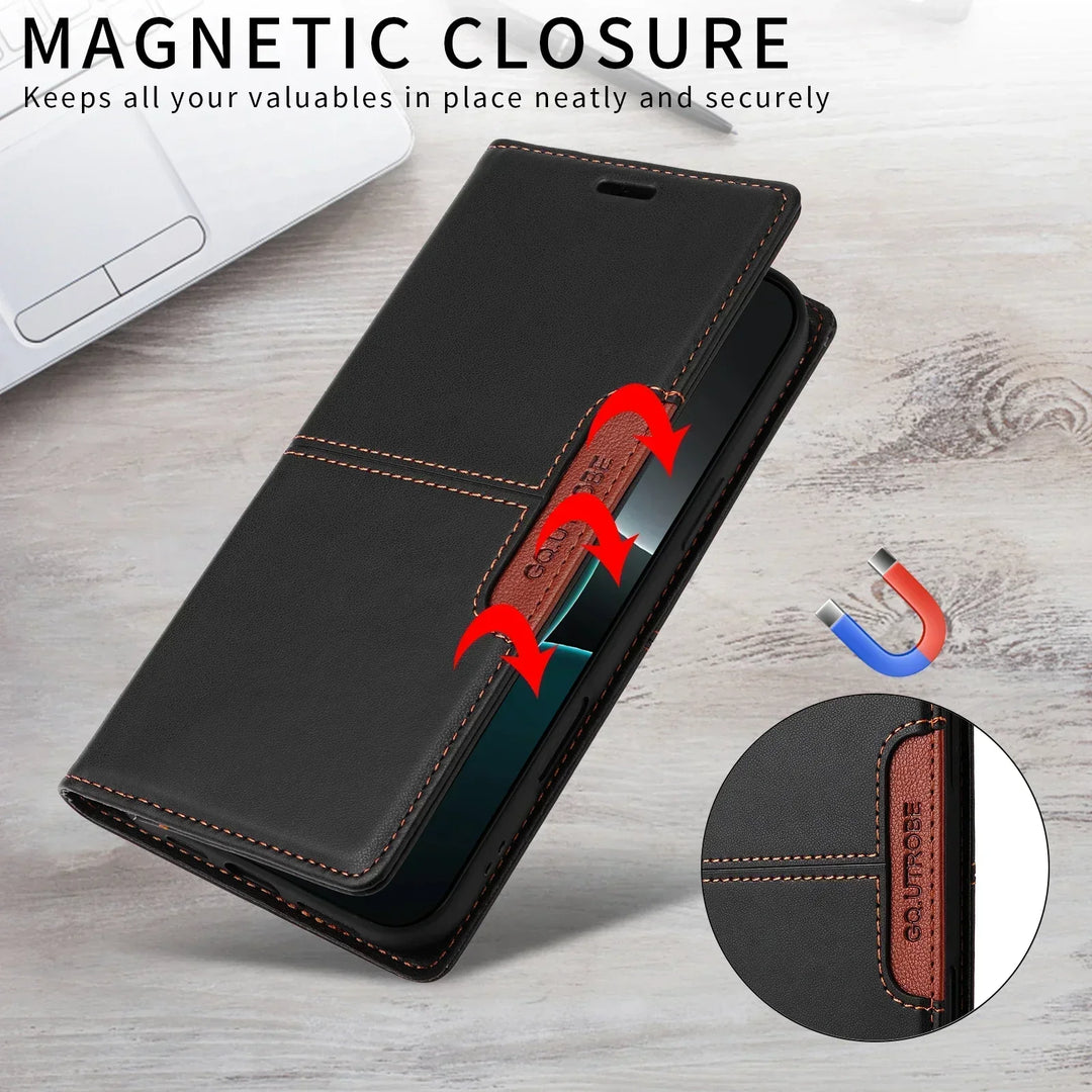 Sandsberg | RFID Flip Skórzana Etui na Samsung S25/S24/S23 z Magnesem