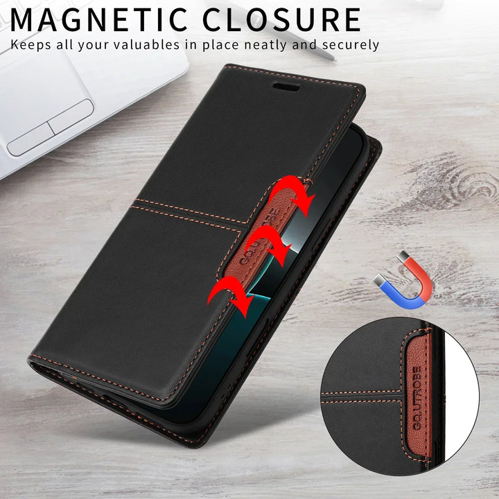 Sandsberg | RFID Flip Skórzana Etui na Samsung S25/S24/S23 z Magnesem