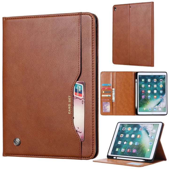 Skórzana etui Flip dla iPad 9,7 (2017-2018), 10,2 (7. / 8. Gen), Air 2/3/4, Pro 9,7/10,5/11 - Wodoodporna, Wstrząsoodporna, Biznesowa etui na tablet