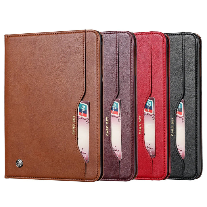 Skórzana etui Flip dla iPad 9,7 (2017-2018), 10,2 (7. / 8. Gen), Air 2/3/4, Pro 9,7/10,5/11 - Wodoodporna, Wstrząsoodporna, Biznesowa etui na tablet