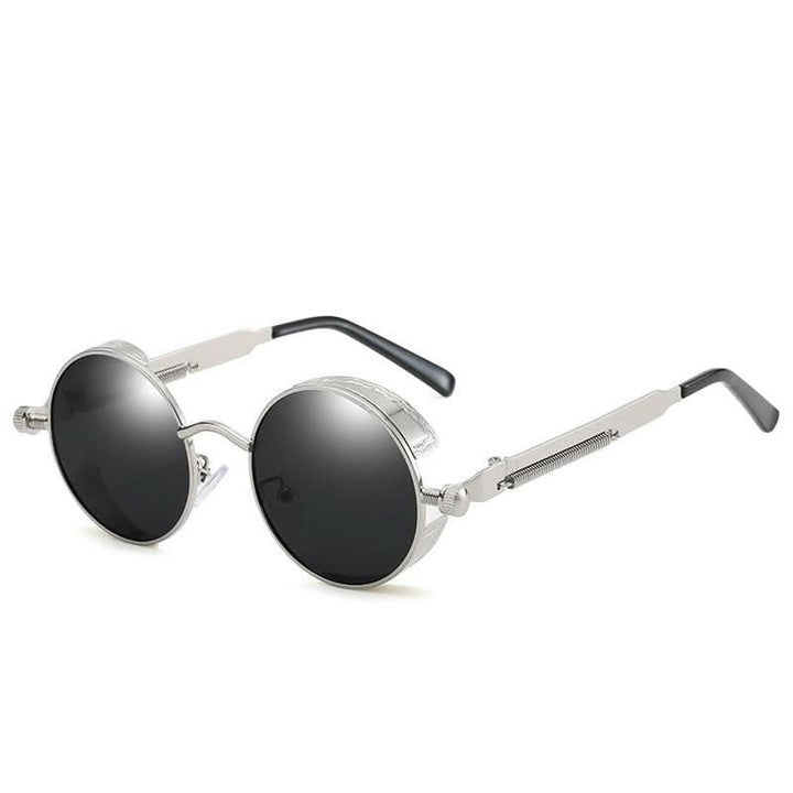 Vintage okrągłe okulary przeciwsłoneczne Steampunk, polaryzowane, UV400