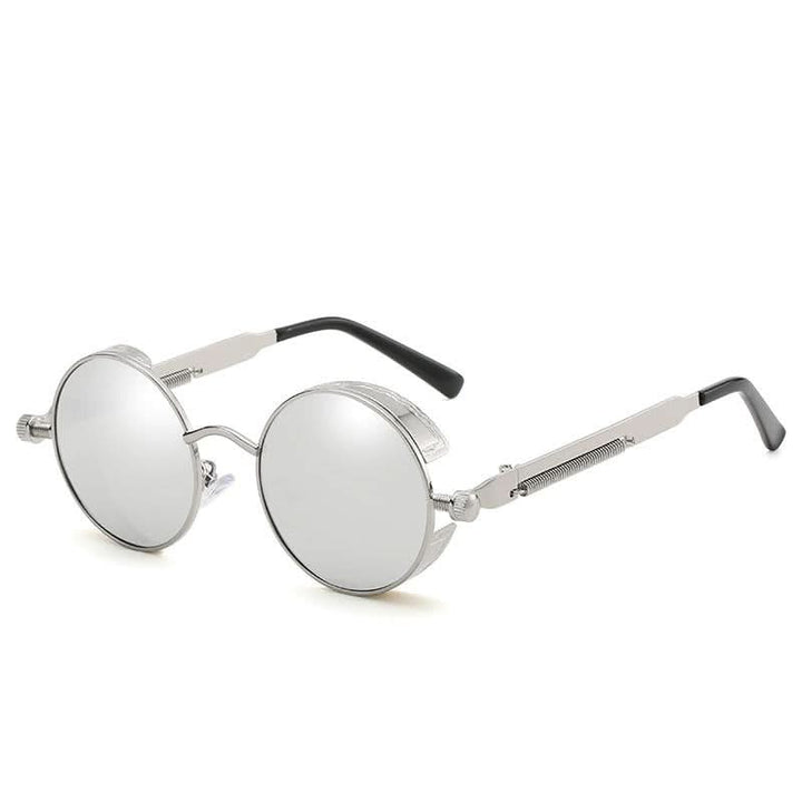 Vintage okrągłe okulary przeciwsłoneczne Steampunk, polaryzowane, UV400