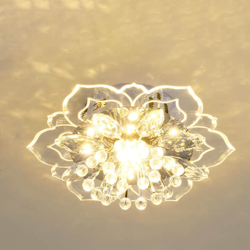 Karnz GlowPetal | LED Kryształowa Lampa sufitowa | Kształt kwiatu, RGB Zmiana koloru &amp; energooszczędna