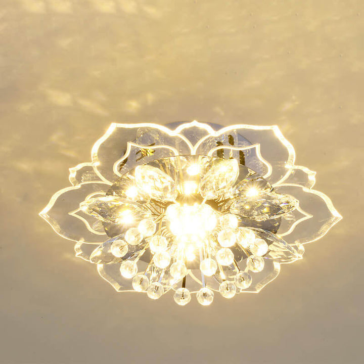 Karnz GlowPetal | LED Kryształowa Lampa sufitowa | Kształt kwiatu, RGB Zmiana koloru &amp; energooszczędna
