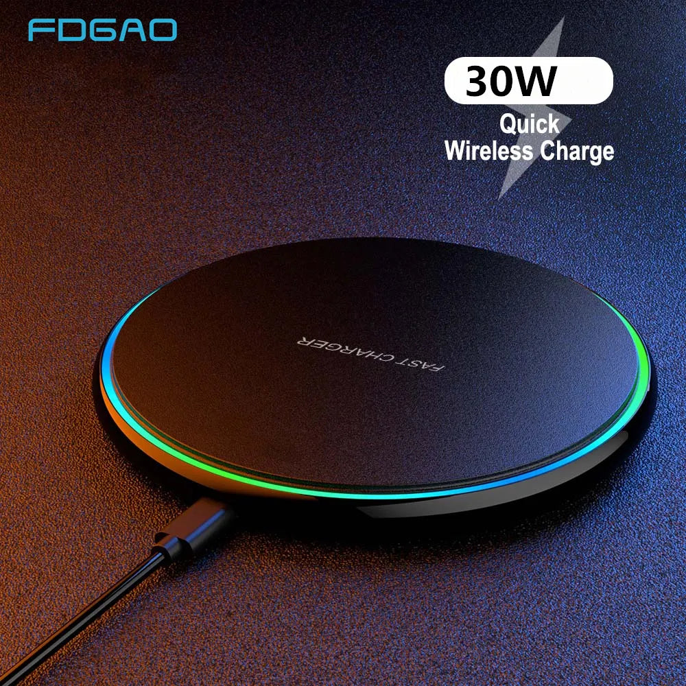 Karnz | 30W Szybka bezprzewodowa ładowarka | Premium kabel USB C MagSafe do ładowania dla Apple iPhone, Samsung i Android - Szybka bezprzewodowa ładowarka