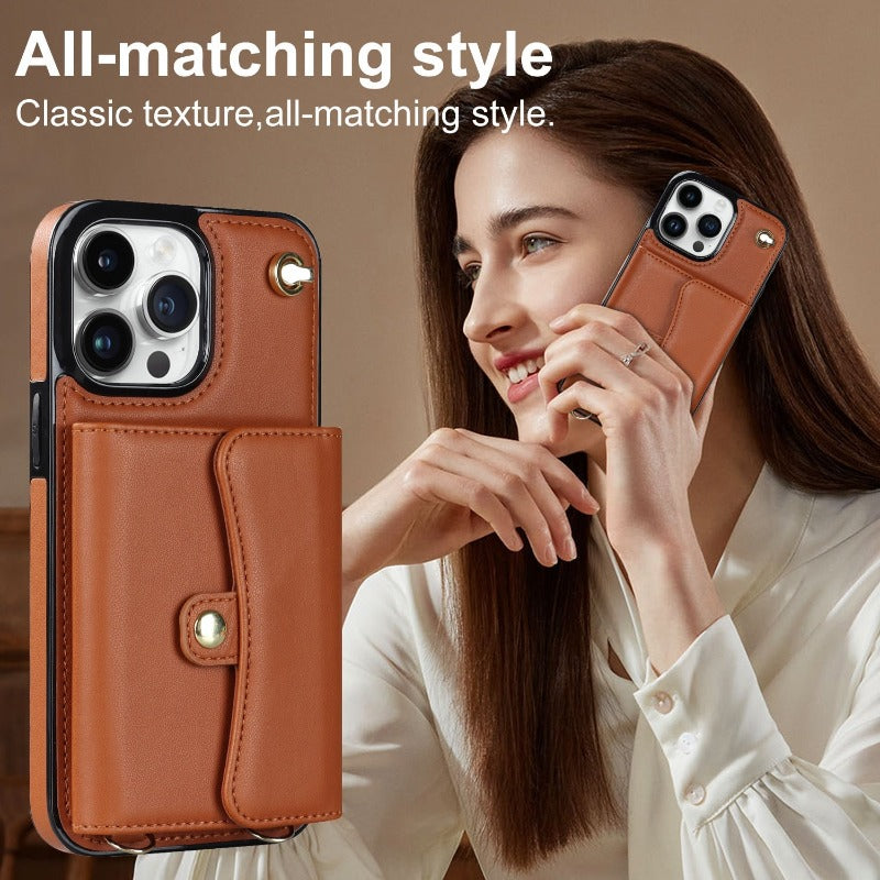 Skórzana torba na ramię z torbą i smyczą do iPhone&