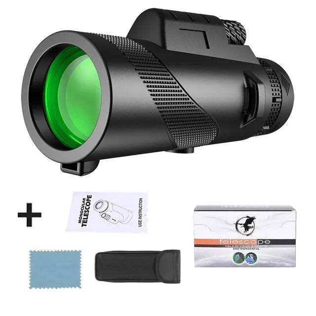 80x100 HD Zoom Monokular Teleskop: Wydajne przenośne lornetki do polowania, kempingu i odkrywania przyrody