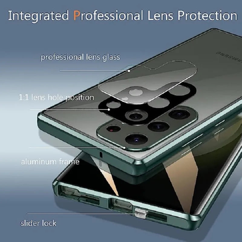 Obudowa z aluminium stopu 360 z zamkiem bezpieczeństwa dla Samsung Galaxy S24-S23 Serie
