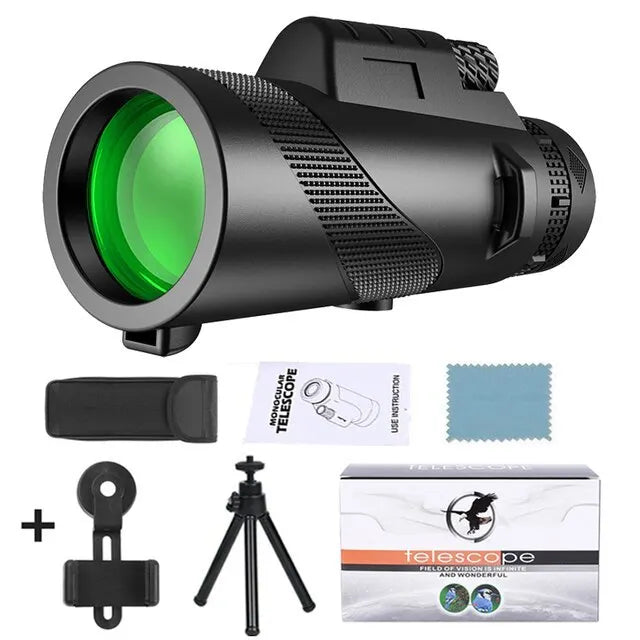 80x100 HD Zoom Monokular Teleskop: Wydajne przenośne lornetki do polowania, kempingu i odkrywania przyrody