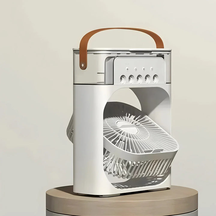 Przenośny 3-w-1 AirCooler z wentylatorem, klimatyzatorem i nawilżaczem powietrza - Energooszczędny, 7-kolorowe światło LED | Karnz
