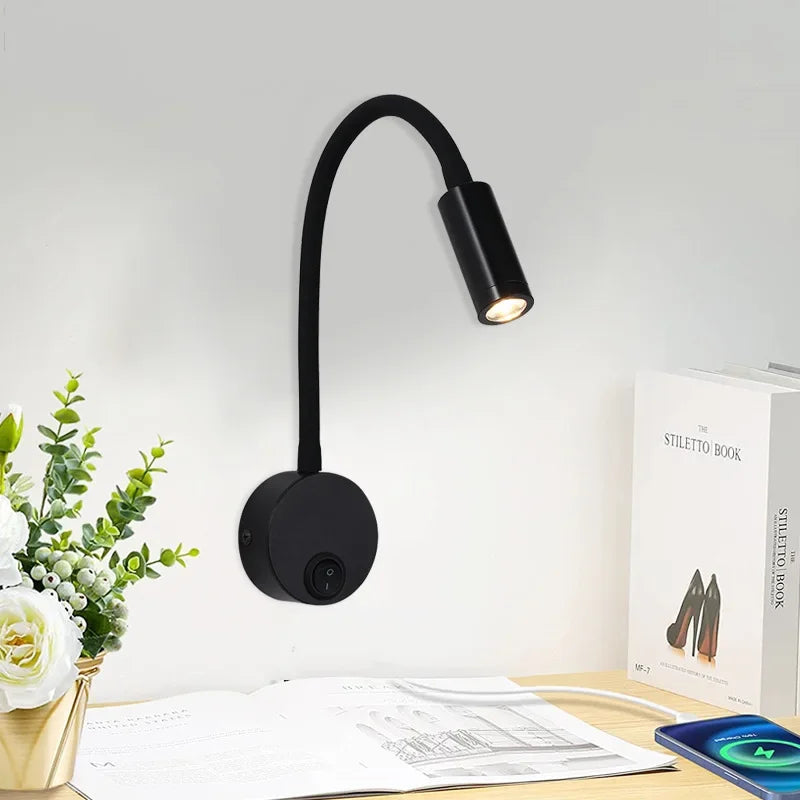 Karnz | Wszechstronna lampa LED ścienna: Nowoczesna, Elastyczna, Idealna do czytania w łóżku