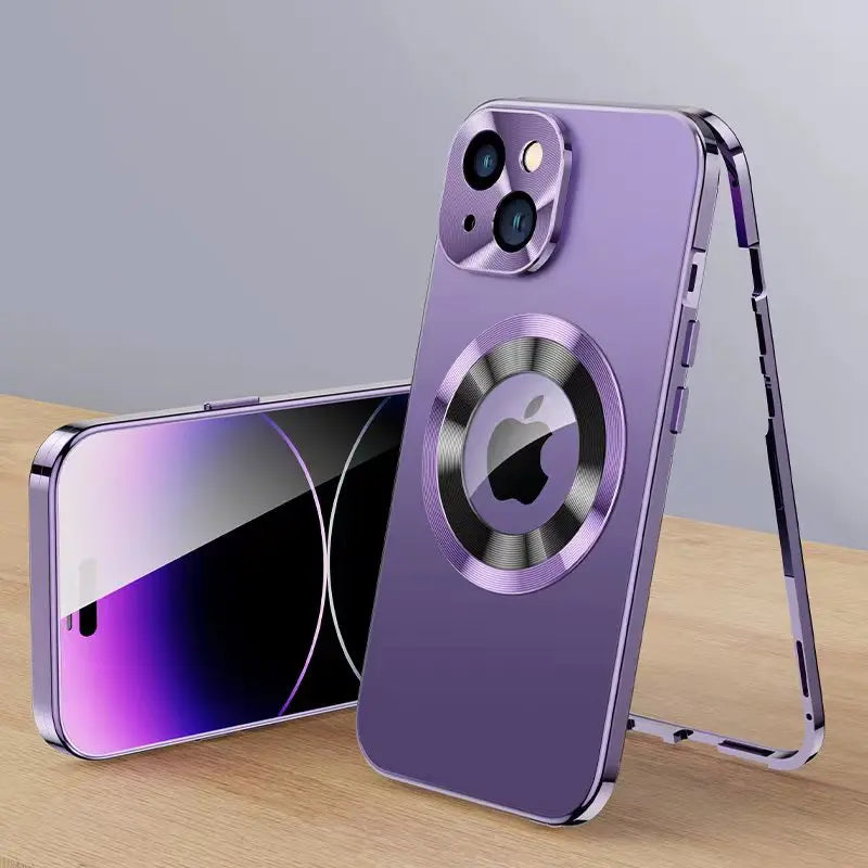 Etui 360° Pełnoekranowe Soczewki Metalowe Magnetyczne Magsafe Aluminium dla iPhone 15 14 13