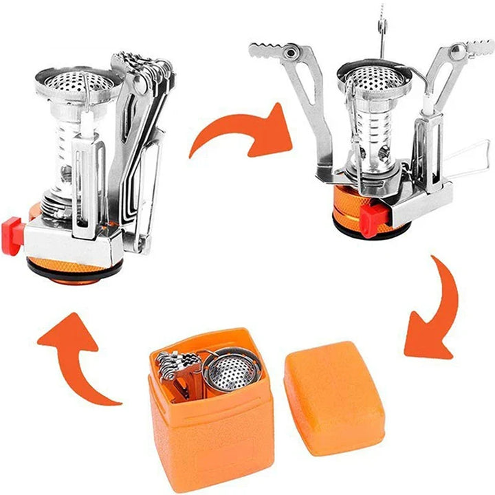 Przenośna kuchenka gazowa do gotowania na świeżym powietrzu: Kuchenka turystyczna z aluminium ultra-lekka do gotowania na pikniku - niezbędny sprzęt campingowy do gotowania w warunkach survivalowych