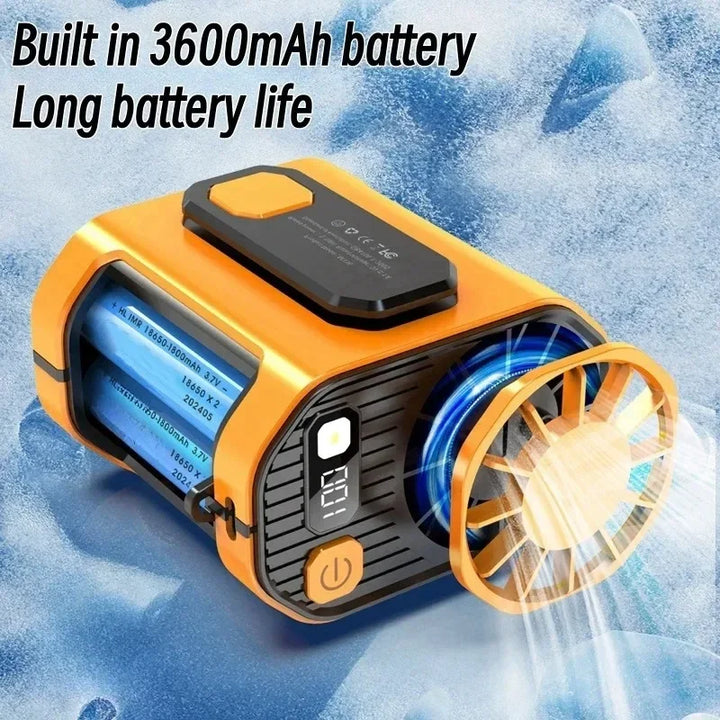 20000mAh Przenośny Wentylator na Pas - Silny Wiatr Wiszący Wentylator na Szyję z Powerbankiem i Oświetleniem LED do Sportów na Świeżym Powietrzu i Pracy | Karnz