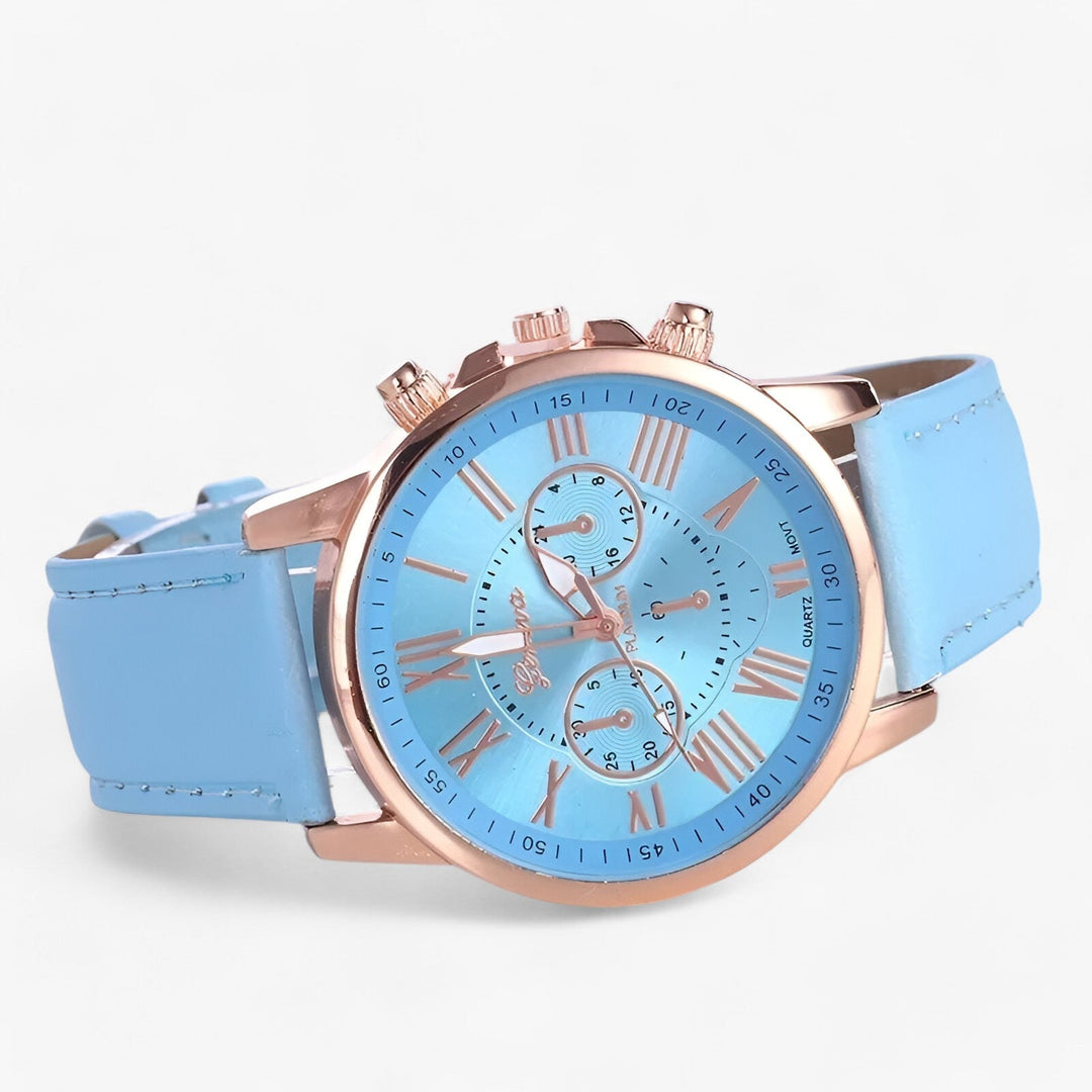 Zegarek damski Camille z wodoodpornym skórzanym paskiem, 42 mm