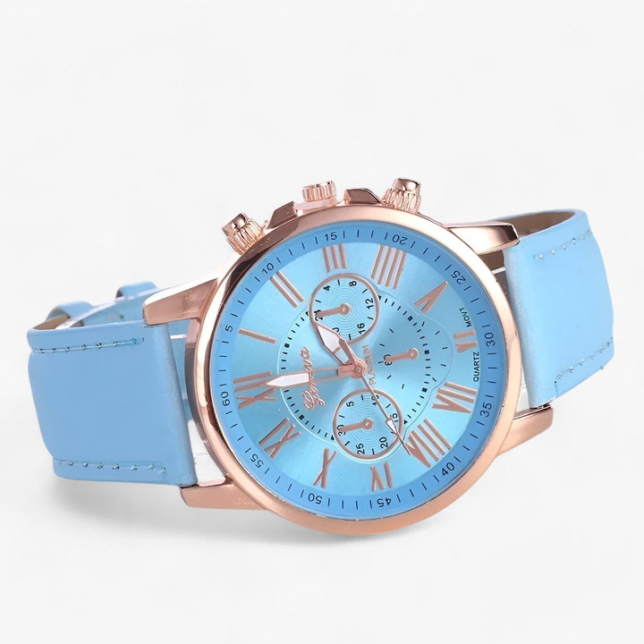 Zegarek damski Camille z wodoodpornym skórzanym paskiem, 42 mm