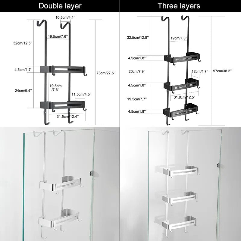 Elegancki Organizer na Ścianę z Podwójną Warstwą Bez Wiercenia