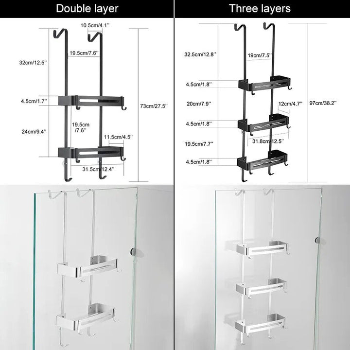 Elegancki Organizer na Ścianę z Podwójną Warstwą Bez Wiercenia