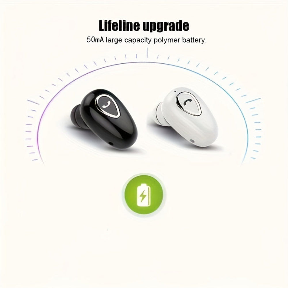 Bezprzewodowy słuchawka Bluetooth, mini słuchawka, niewidoczna, jednouszna