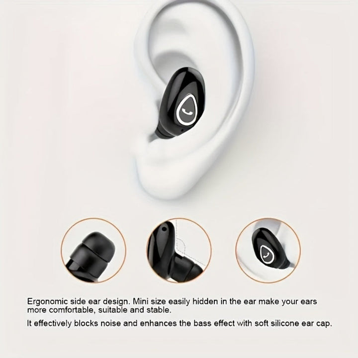 Bezprzewodowy słuchawka Bluetooth, mini słuchawka, niewidoczna, jednouszna