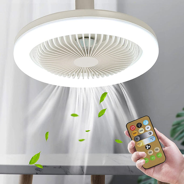 Energooszczędny wentylator sufitowy z oświetleniem LED i pilotem | Pasuje do każdego gniazda lampy | Karnz