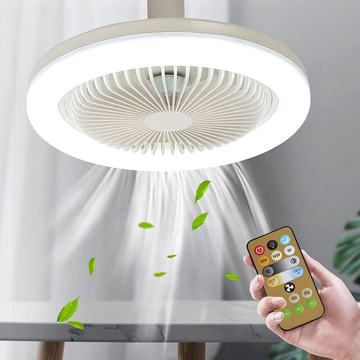 Energooszczędny wentylator sufitowy z oświetleniem LED i pilotem | Pasuje do każdego gniazda lampy | Karnz