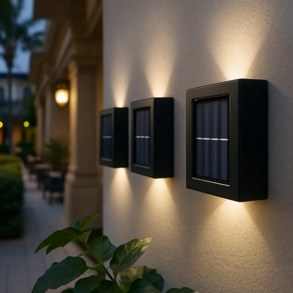 Karnz | SolarGlow Luxe Solarne Lampy Ścienne – Bezprzewodowe, Stylowe i Gotowe na Gorące Wieczory