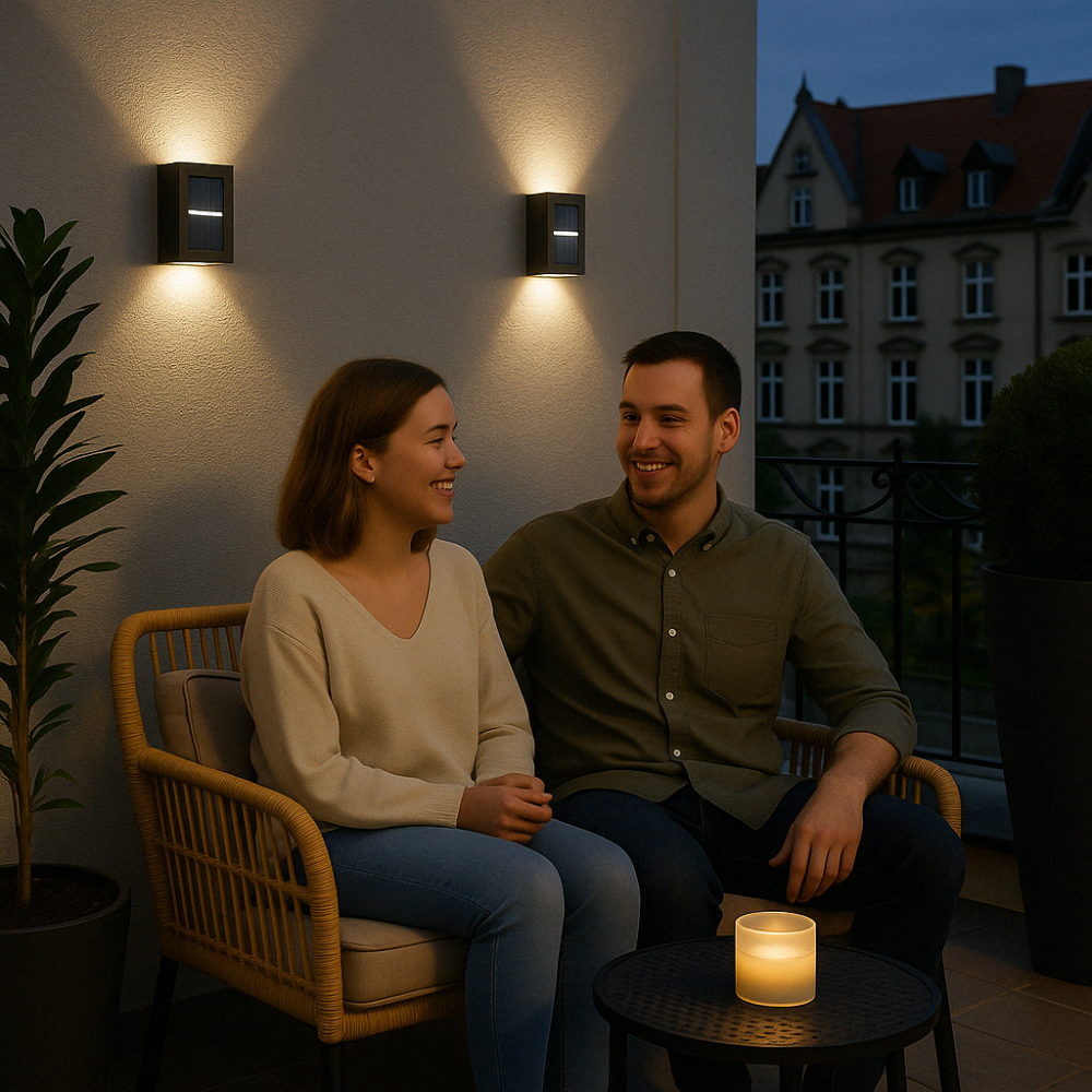 Karnz | SolarGlow Luxe Solarne Lampy Ścienne – Bezprzewodowe, Stylowe i Gotowe na Gorące Wieczory