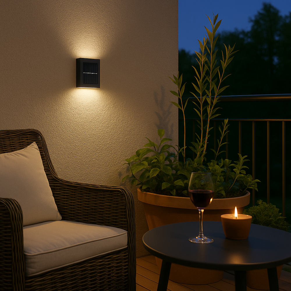 Karnz | SolarGlow Luxe Solarne Lampy Ścienne – Bezprzewodowe, Stylowe i Gotowe na Gorące Wieczory
