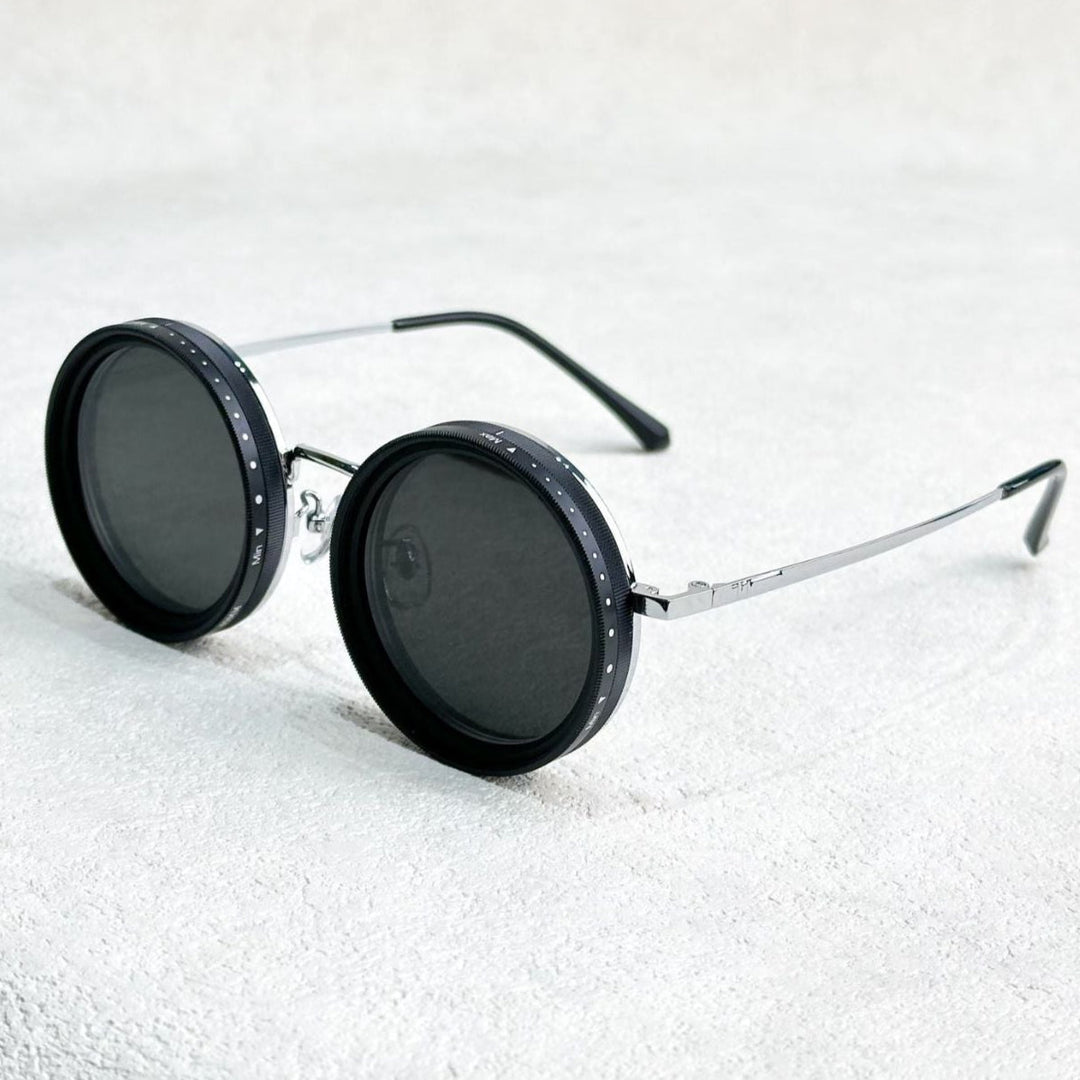VisionRound Polaryzowane okulary przeciwsłoneczne – Unisex Retro-Design z regulowanym filtrem światła | Karnz