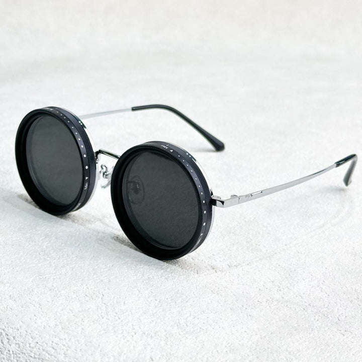 VisionRound Polaryzowane okulary przeciwsłoneczne – Unisex Retro-Design z regulowanym filtrem światła | Karnz
