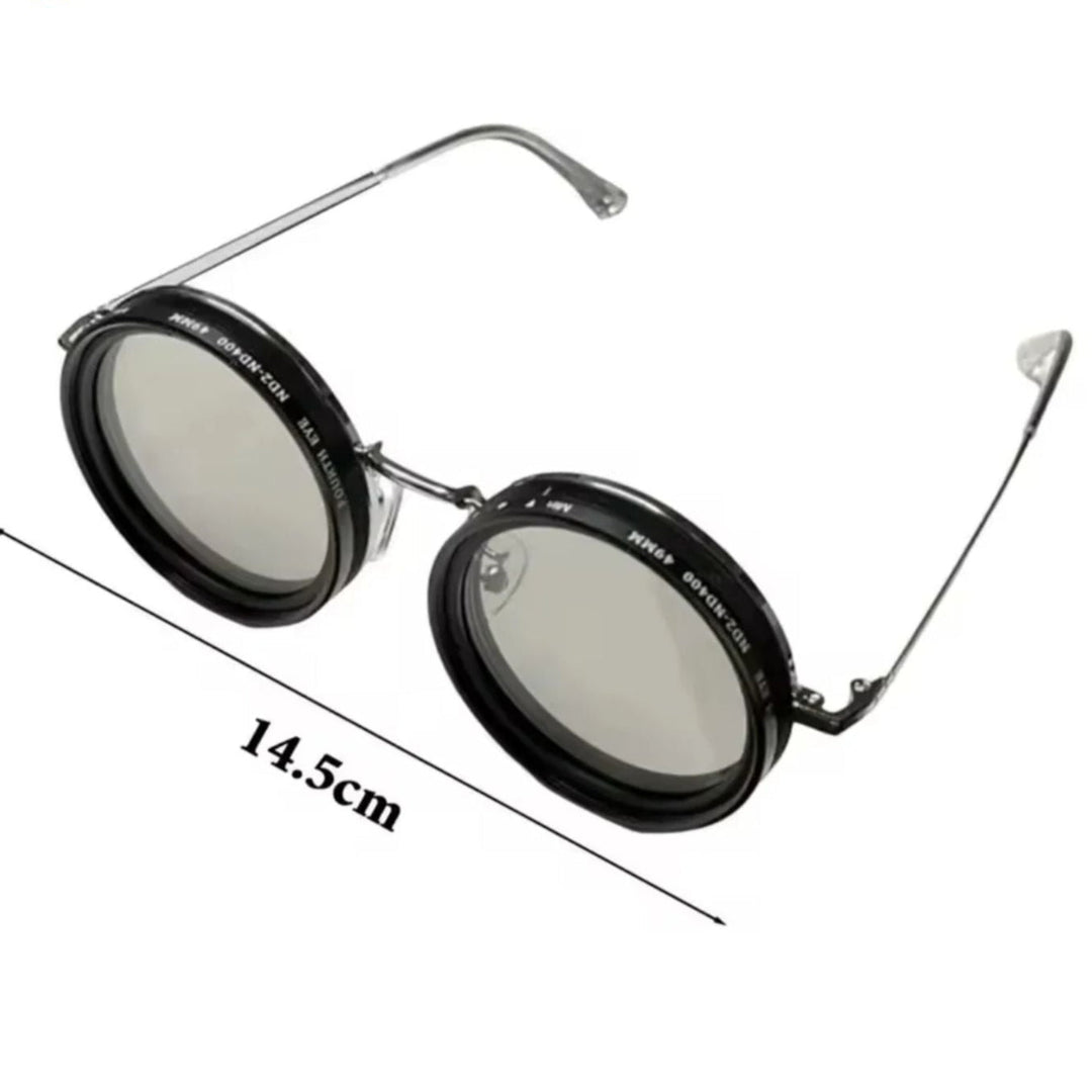 VisionRound Polaryzowane okulary przeciwsłoneczne – Unisex Retro-Design z regulowanym filtrem światła | Karnz