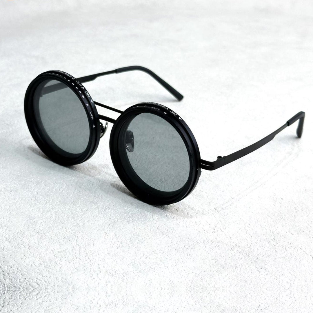 VisionRound Polaryzowane okulary przeciwsłoneczne – Unisex Retro-Design z regulowanym filtrem światła | Karnz