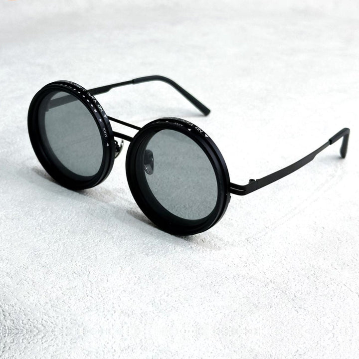 VisionRound Polaryzowane okulary przeciwsłoneczne – Unisex Retro-Design z regulowanym filtrem światła | Karnz