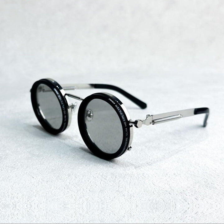 VisionRound Polaryzowane okulary przeciwsłoneczne – Unisex Retro-Design z regulowanym filtrem światła | Karnz