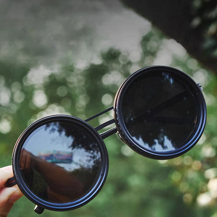 VisionRound Polaryzowane okulary przeciwsłoneczne – Unisex Retro-Design z regulowanym filtrem światła | Karnz