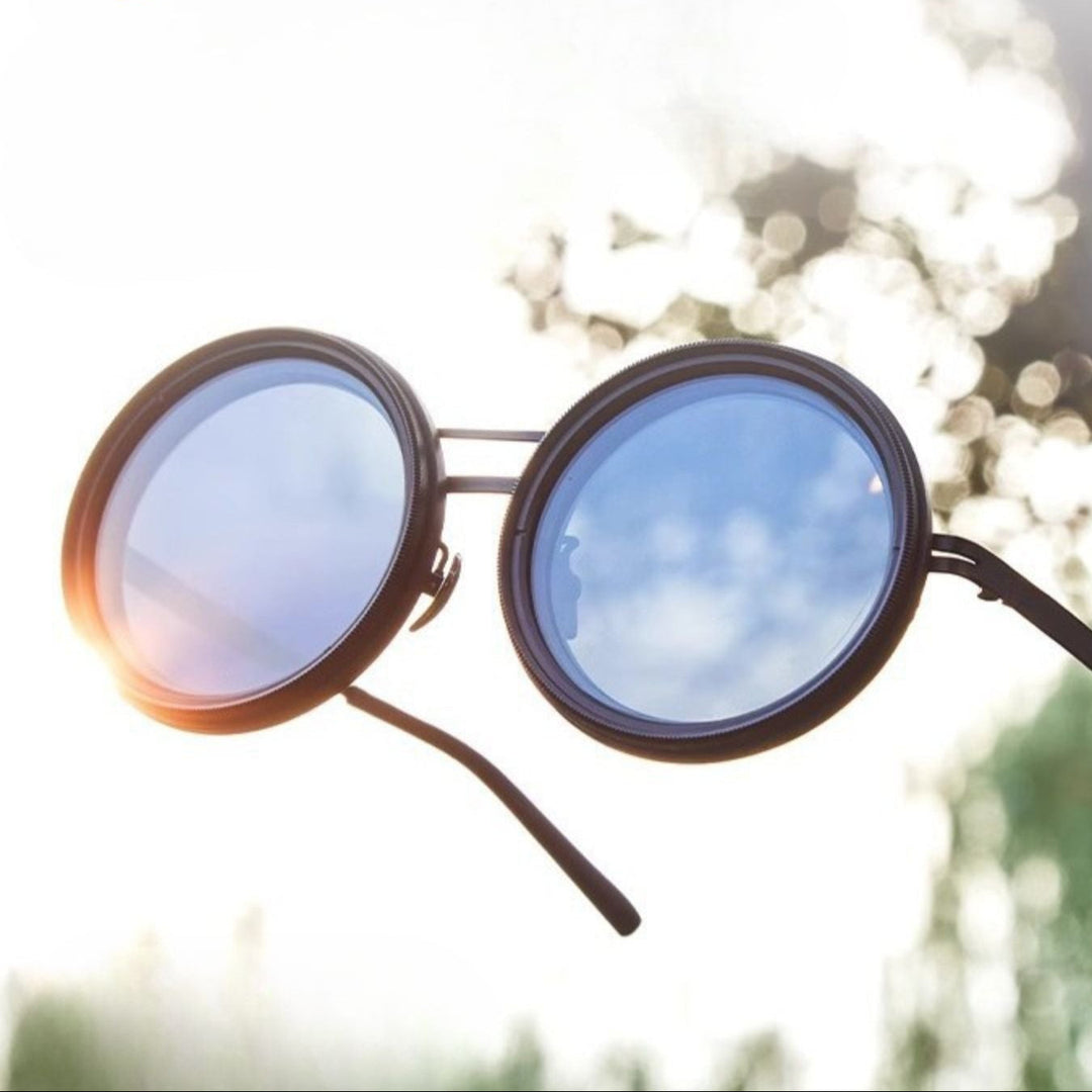 VisionRound Polaryzowane okulary przeciwsłoneczne – Unisex Retro-Design z regulowanym filtrem światła | Karnz