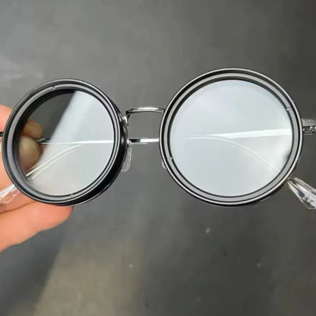 VisionRound Polaryzowane okulary przeciwsłoneczne – Unisex Retro-Design z regulowanym filtrem światła | Karnz
