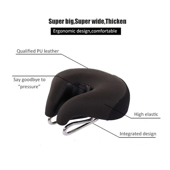 Karnz | Siodło rowerowe bez nosa do roweru górskiego z grubą miękką wyściółką (Czarny)