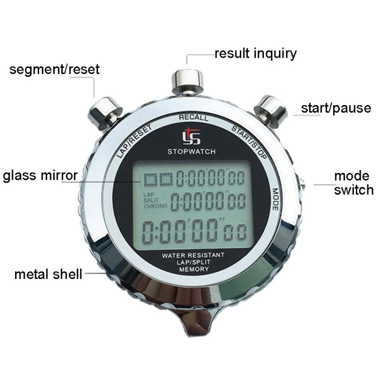 Karnz | YS Metall Stoper 3 Rzędy Wyświetlania Treningu Biegowego Elektroniczny Timer, Styl: YS-5100 100 Pamięci