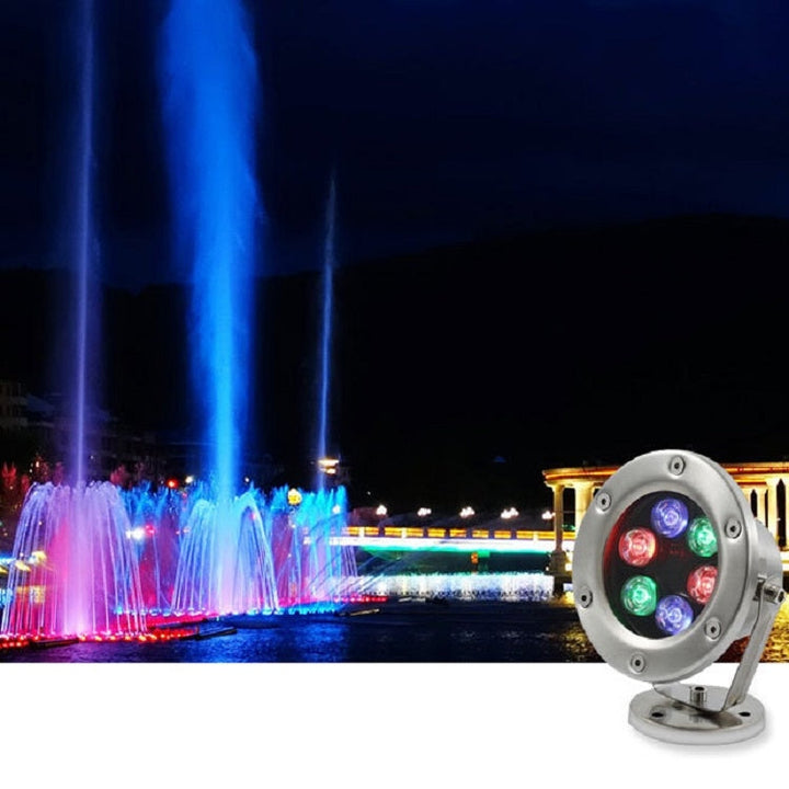 Karnz | LED Lampa Podwodna do Basenu, Stawu, Fontanny, Wodoodporna, Oświetlenie Krajobrazowe 18W (Ciepła Biała)